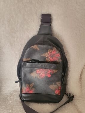 Black Floral Sling Bag for - Casual Crossbody